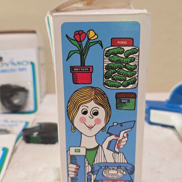 Vintage Dymo Dual Track Label Maker 1895-11 + 8 NIP 7291-09 Labeling Tape Black - Picture 5 of 16